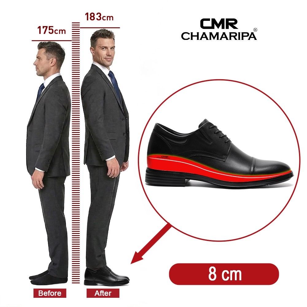 Chamaripa Schwarze Derby-Schuhe aus Leder